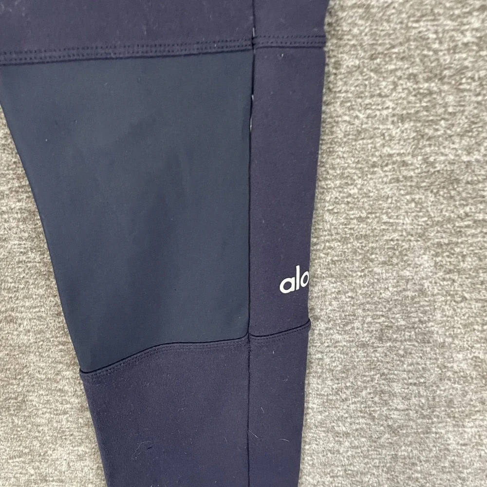 Alo Yoga Leggings Womens Small Blue High Waist Cargo Pockets Ankle Yoga Athletic